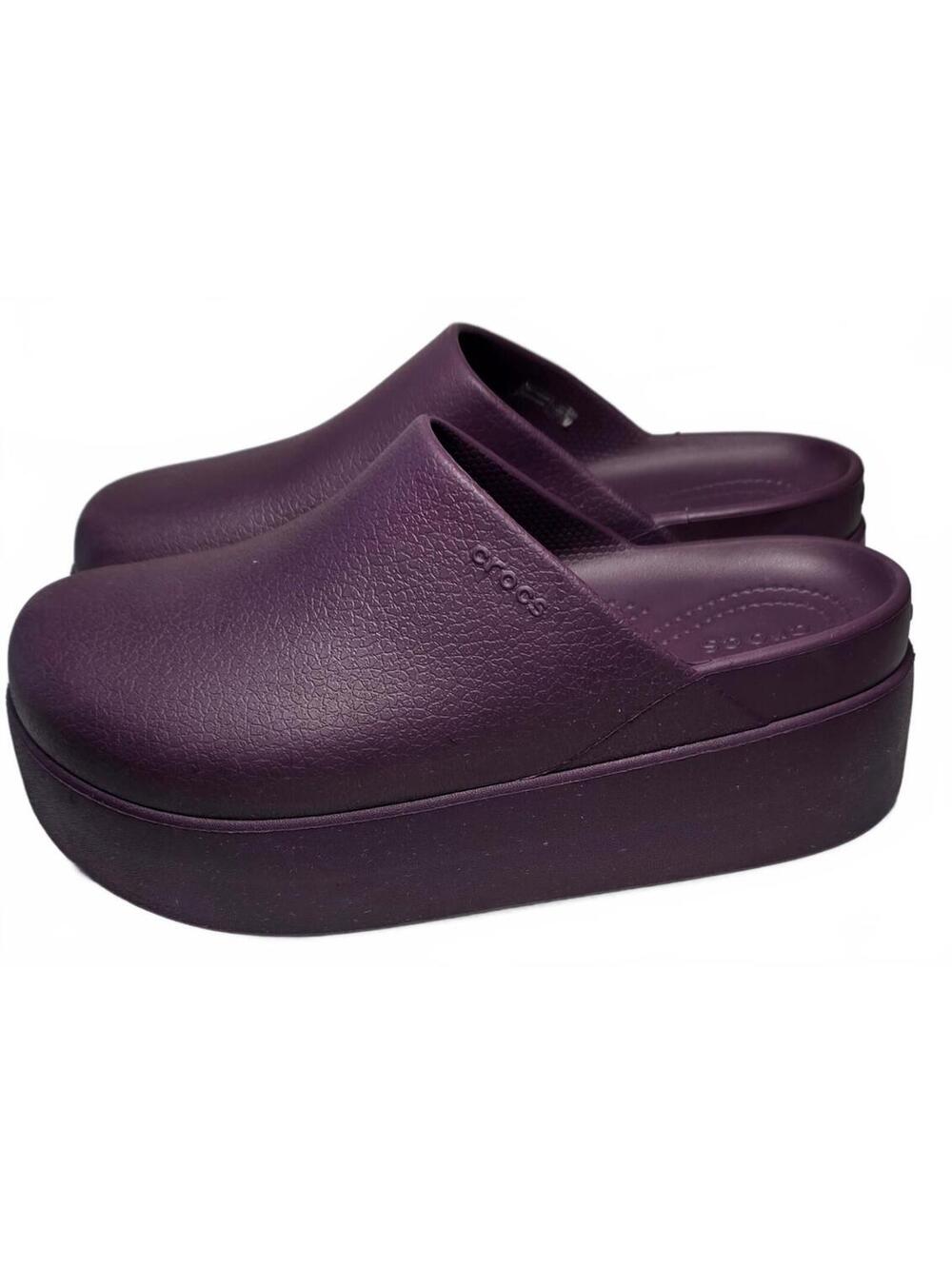 Unisex Crocs Purple Platform Slip-On Clogs Women's Size 9/ Men's 7.5 - Picture 4 of 6